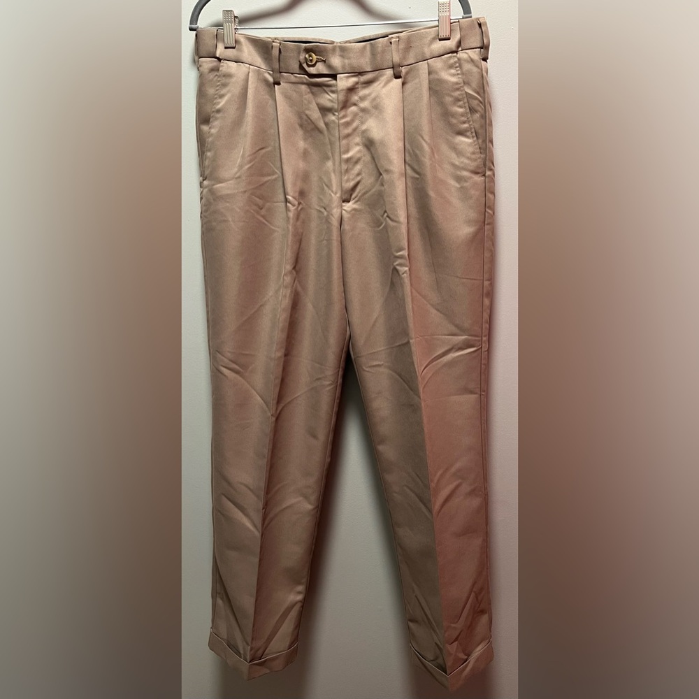 Perry Ellis Tan Tailored Trousers Size 33/30